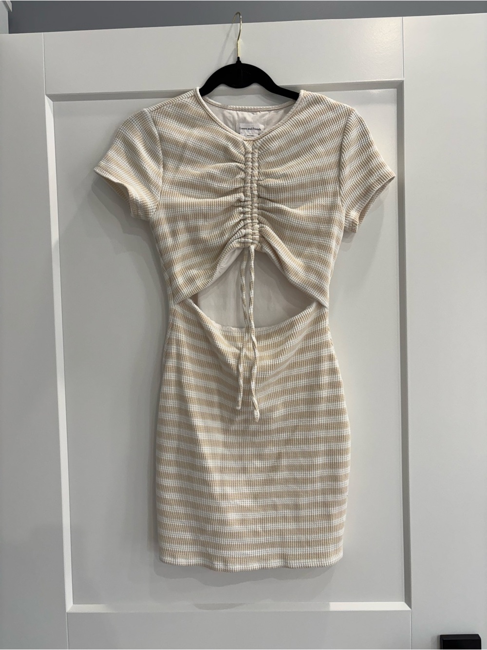 Lovers + Friends Striped Cut Out T Shirt Dress